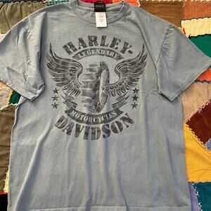 Harley Davidson Oxford Alabama Biker Greyish Shirt Large